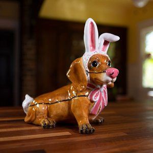 Blue Sky Clayworks Dachshund Dog Easter Bunny Ears Costume NWT